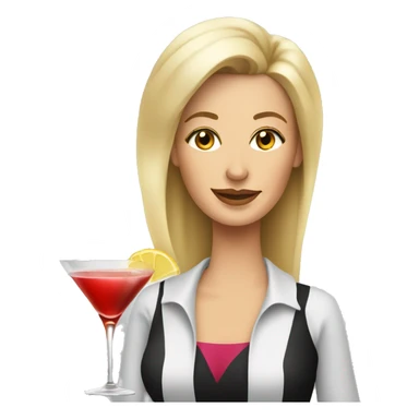 Middle age blonde with cocktails  sticker