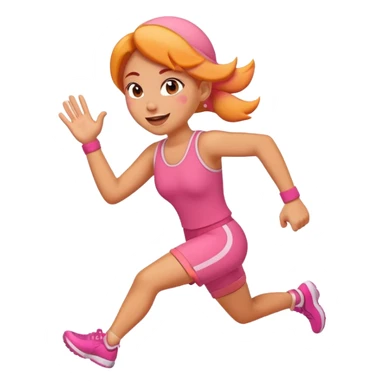 Emoji Peach with hand sprints sticker