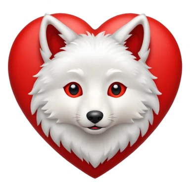 cute wolf inside heart sticker