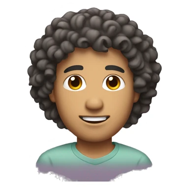 Latin man with curly hair and ayes a little bit asian and gradient cut in head side sticker