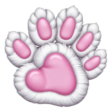 Furry white Cat paw with six toes sticker
