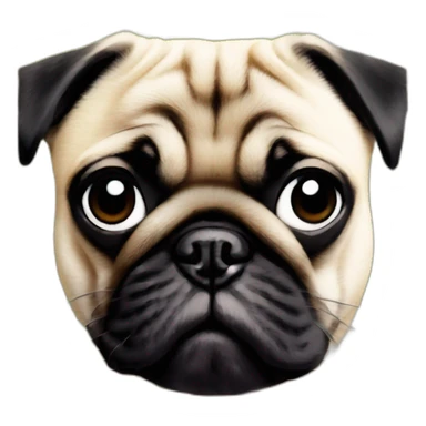 photo frame with a picture of pug dog inside frame sticker