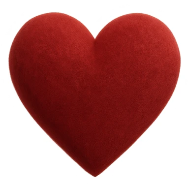 heart with a soft velvet flocking texture, digital illustration, no background sticker