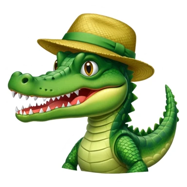 Alligator with hat sticker