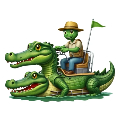 An alligator riding an airboat sticker