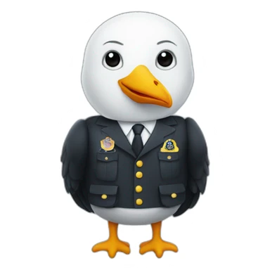 a seagull dress as FBI agent sticker