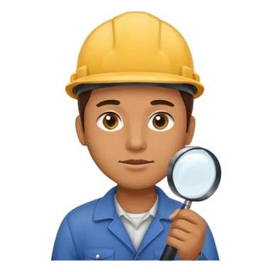worker with magnifying glass sticker
