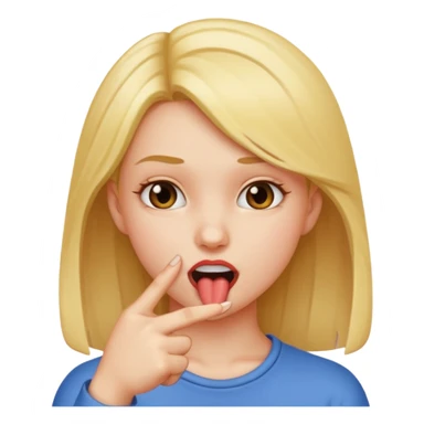 Chica mordiendose el dedo índice doblado sticker