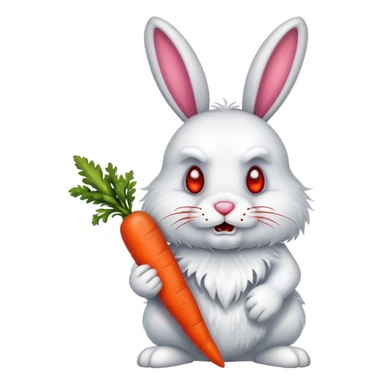 Generate an emoji of a killer Easter bunny  sticker