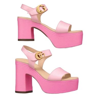 Platform Gucci sandals pink sticker
