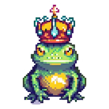 A crowned frog sticker