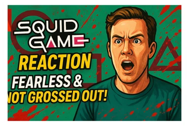 Ep 1 react a squid game de netflix defi ne pas avoir peur et pas être dégouté du sang  sticker