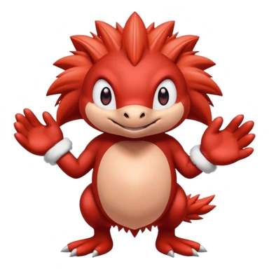 Sonic the hedgehogs friend knuckles a red animal with peach arms and white mittens that have no fingers , he’s a echidna with red eyes sticker