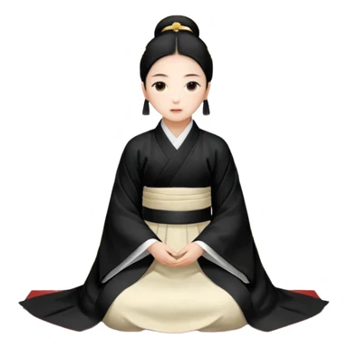 一个中长直发，平刘海，戴黑色框架眼镜的黄皮肤女生，穿着白色泡泡袖方领口娃娃衫，点缀着稀疏的棕色小花。下身是蓝色阔腿牛仔裤和粉色薄底布鞋。头上戴的是黑色画家帽。 sticker