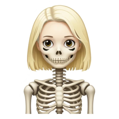 Phoebe Bridgers with a skeleton outfit and blonde hair sticker