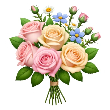 Pastel rose and wildflower bouquet  sticker