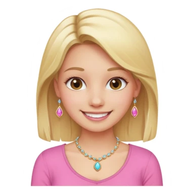 phone selfie blonde jewelry girl pink top sticker