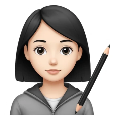 portre skecth on sketch book, with pencil. black and white sticker