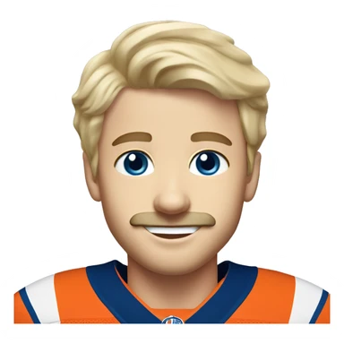 edmonton oilers short blonde hair boy with moustache and blue eyes smiling sticker