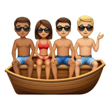 a group of friends on a boat sticker