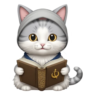 A cat recite quran sticker