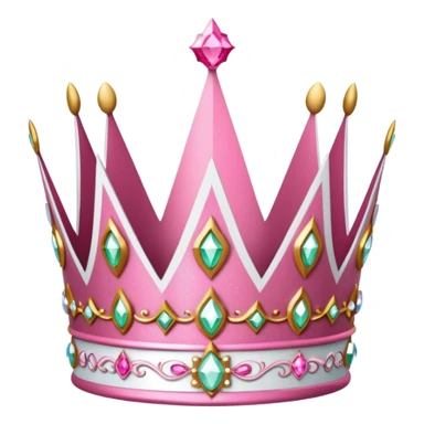 glitter pink and white queen crown sticker