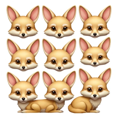 Fennec émojis clavier sticker