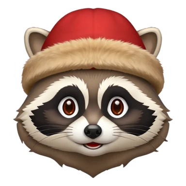 raccoon wearing a red hat sticker