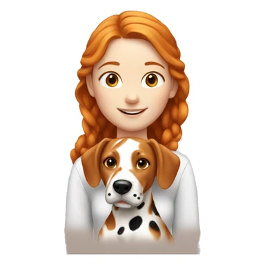 Ginger girl with brown Dalmatian  sticker