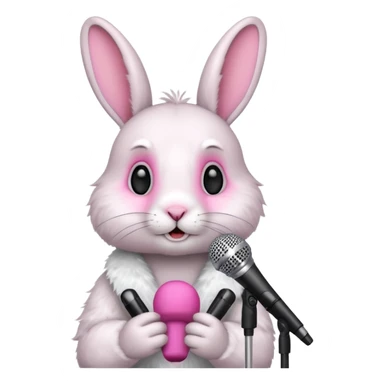 rabbit with microphone sticker