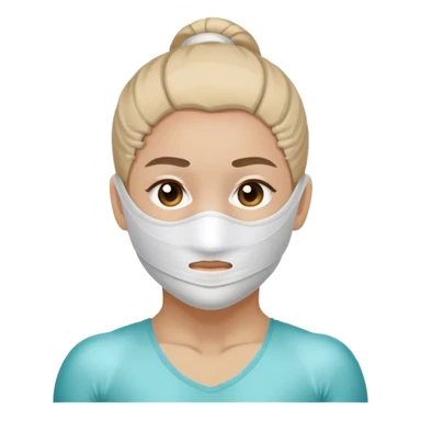 Gymnast's face in a bandage sticker