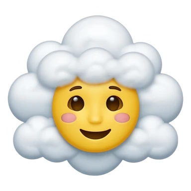 Yellow circle face covered in clouds cover a mouth add clouds on face sticker