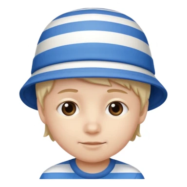 kid with blue and white hat sticker