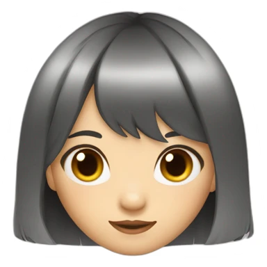 Asian girl hair bangs with a rat sticker