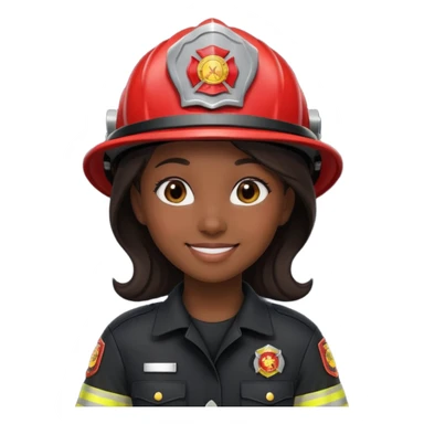 Firefighter girl with Black uniform sticker