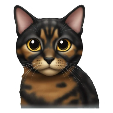 One tortie cat with black cat sticker