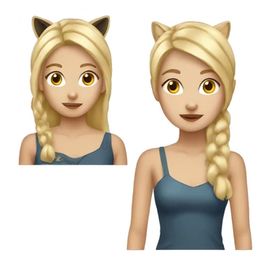 blonde girl with animal ears sticker