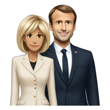 Brigitte macron et emmanuel macron sticker