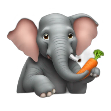 elephant in a car smoking a carrot sticker