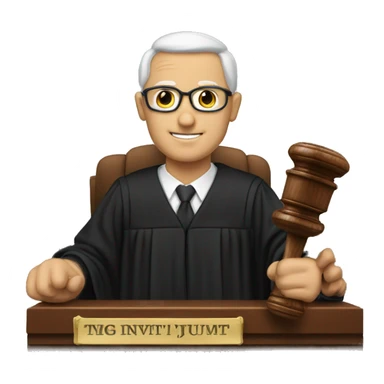 A JUDGE HOLDING A GAVEL sticker