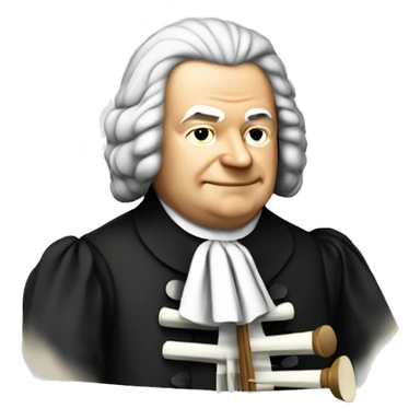 Johann sebastian bach holding blockflöte sticker