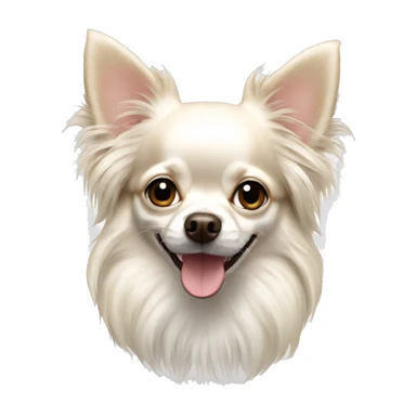 white happy long haired chihuahua sticker