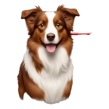red australian shepherd with a narrow arrow sticker