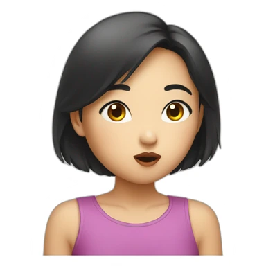 Asian girl blowing a kiss sticker