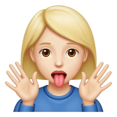 Tongue sticking out with hands to the side sticker