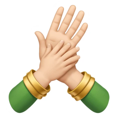 Make a elf-clasping handshake emoji in the style of the usual emoji of a handshake sticker