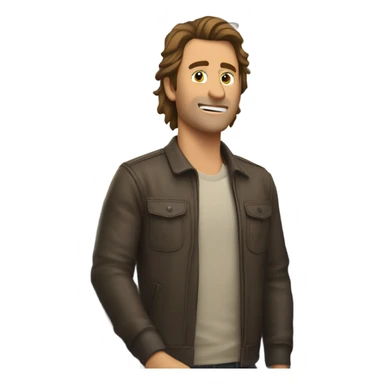 Brown haired mullet man flying plane that’s crashing sticker