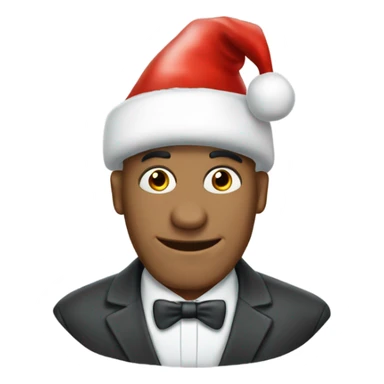 igloo xmas santa hat on bald man in formal attire sticker