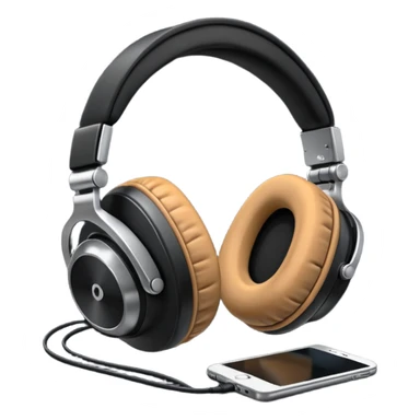 A pair of oversized headphones resting on the booth edge.
 sticker