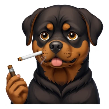 Rottweiler dog smoking a blunt sticker